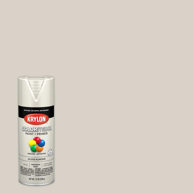 Krylon K05500007 Colormaxx Spray-Paints, Aerosol, Almond, 12 Ounce (Pack of 1) - Image 1